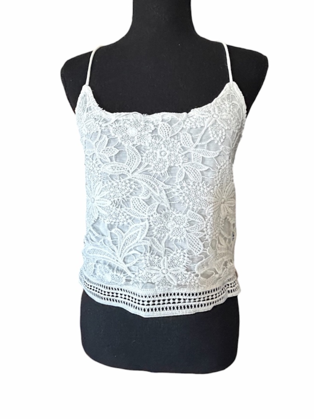 White Lace Open Back Cami 🤍